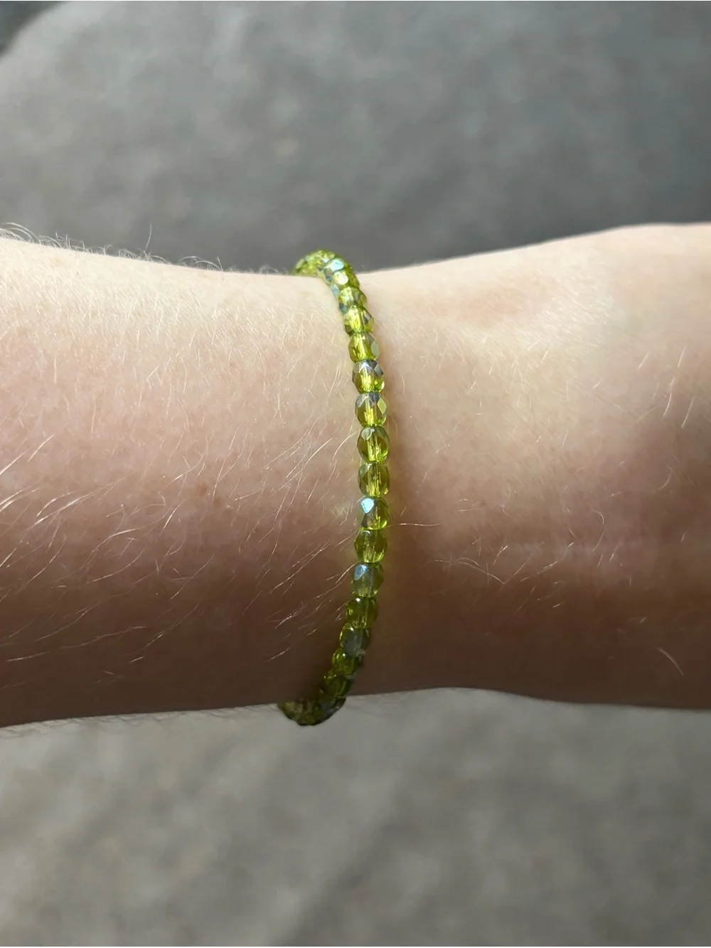 Alex and Ani Chartreuse Beaded Bangle Bracelet - Silver